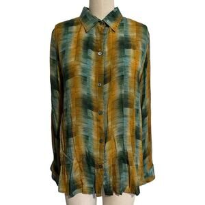 AP.New York Long Sleeve Cupro/Viscose Button Shirt Medium